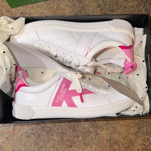 Kate Spade Signature Action Napa Calf Leather Sneakers - Picture 5 of 13